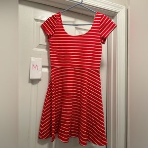 Red and white striped dress size Medium
